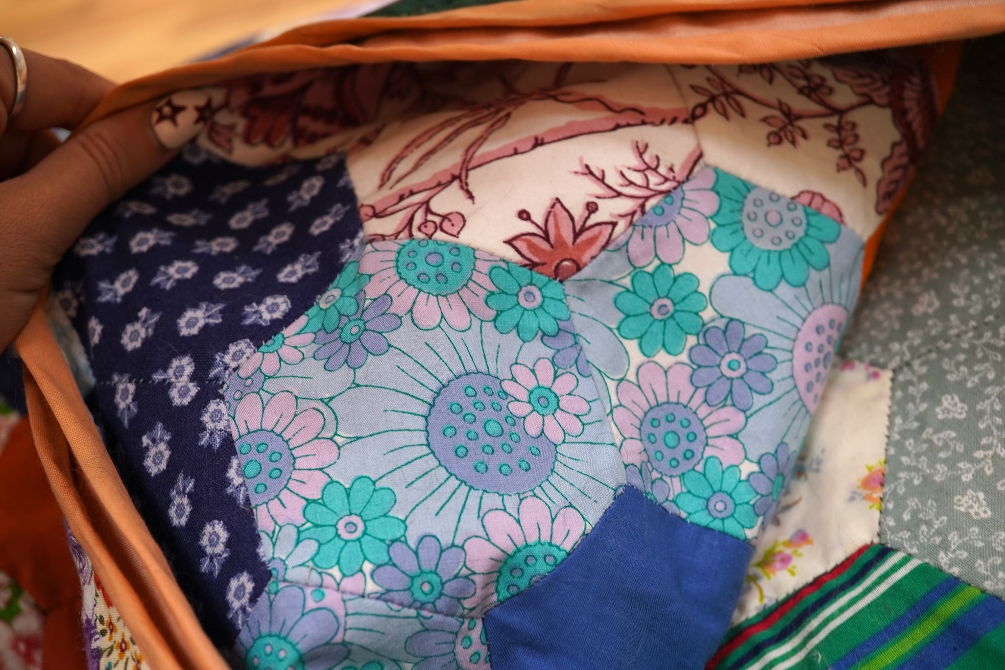A mid 20th century patchwork quilt